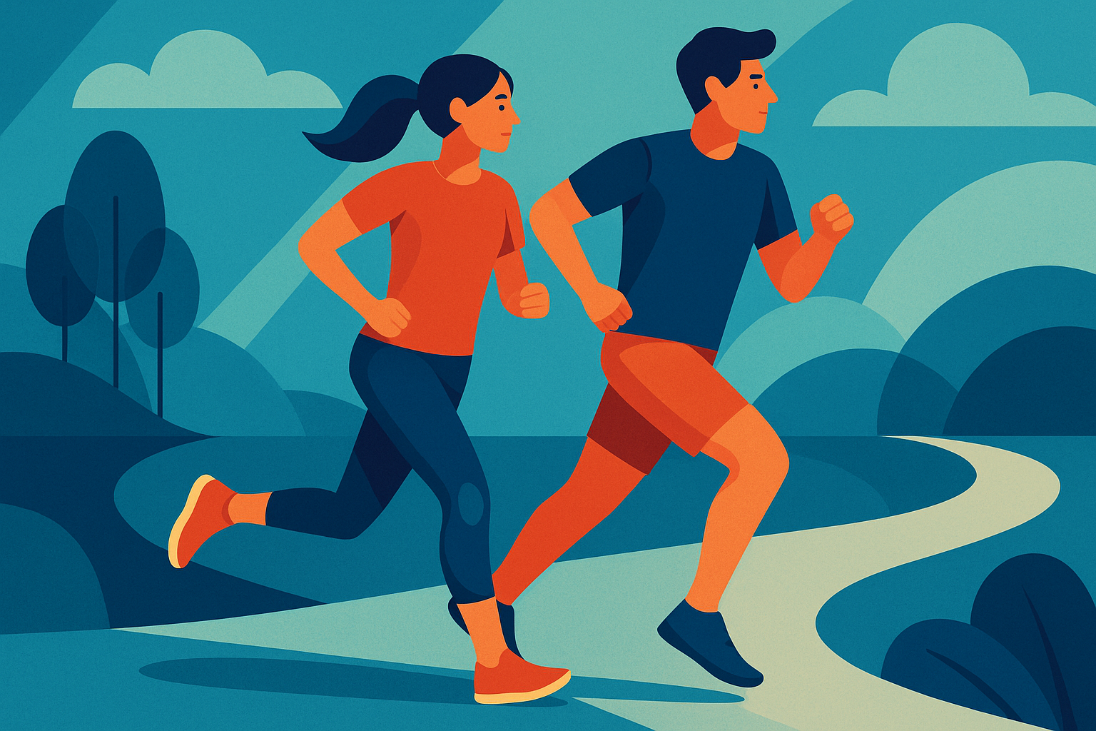 a couple running